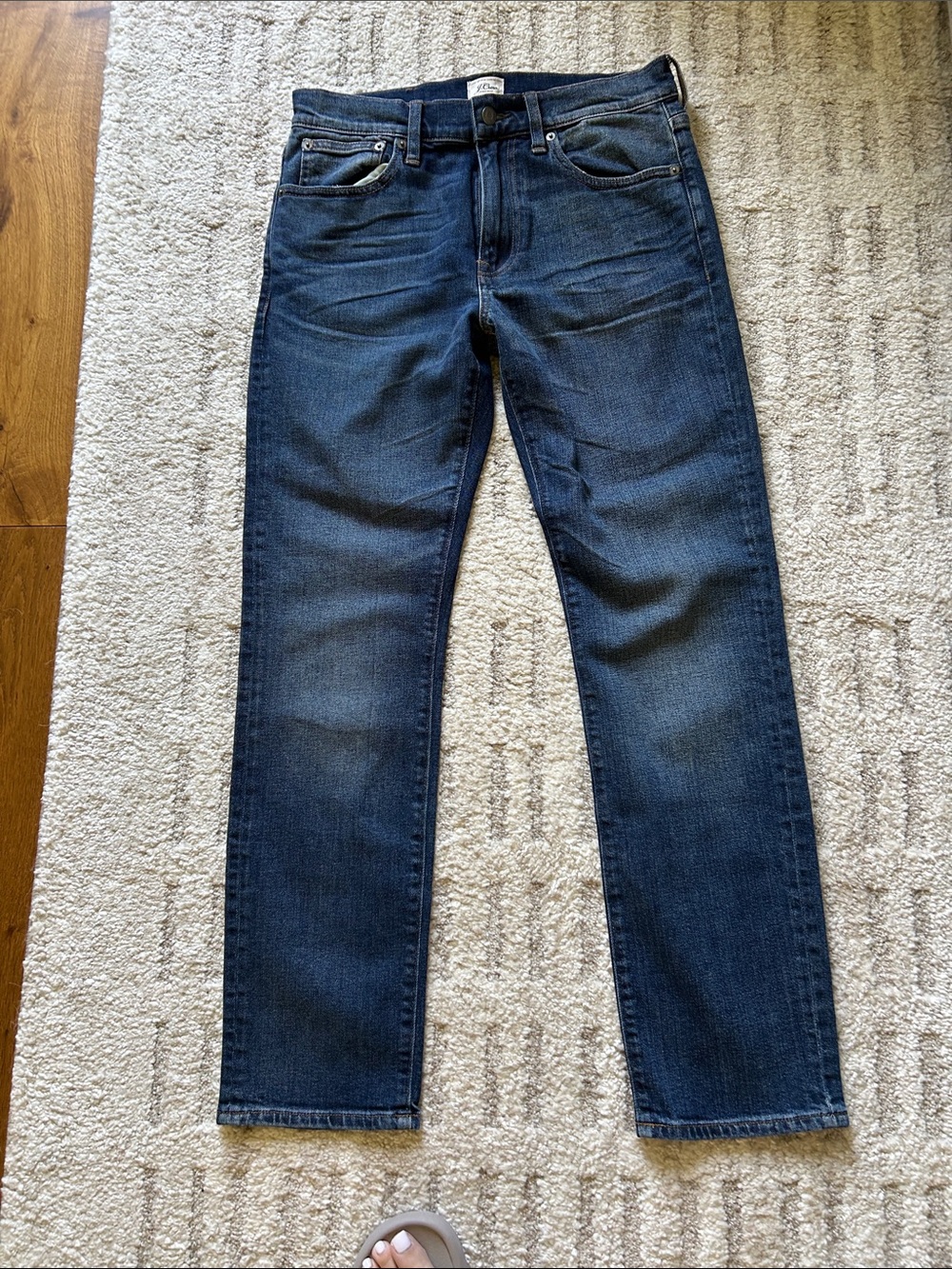 J. Crew Straight-Leg Dark Blue Denim Jeans